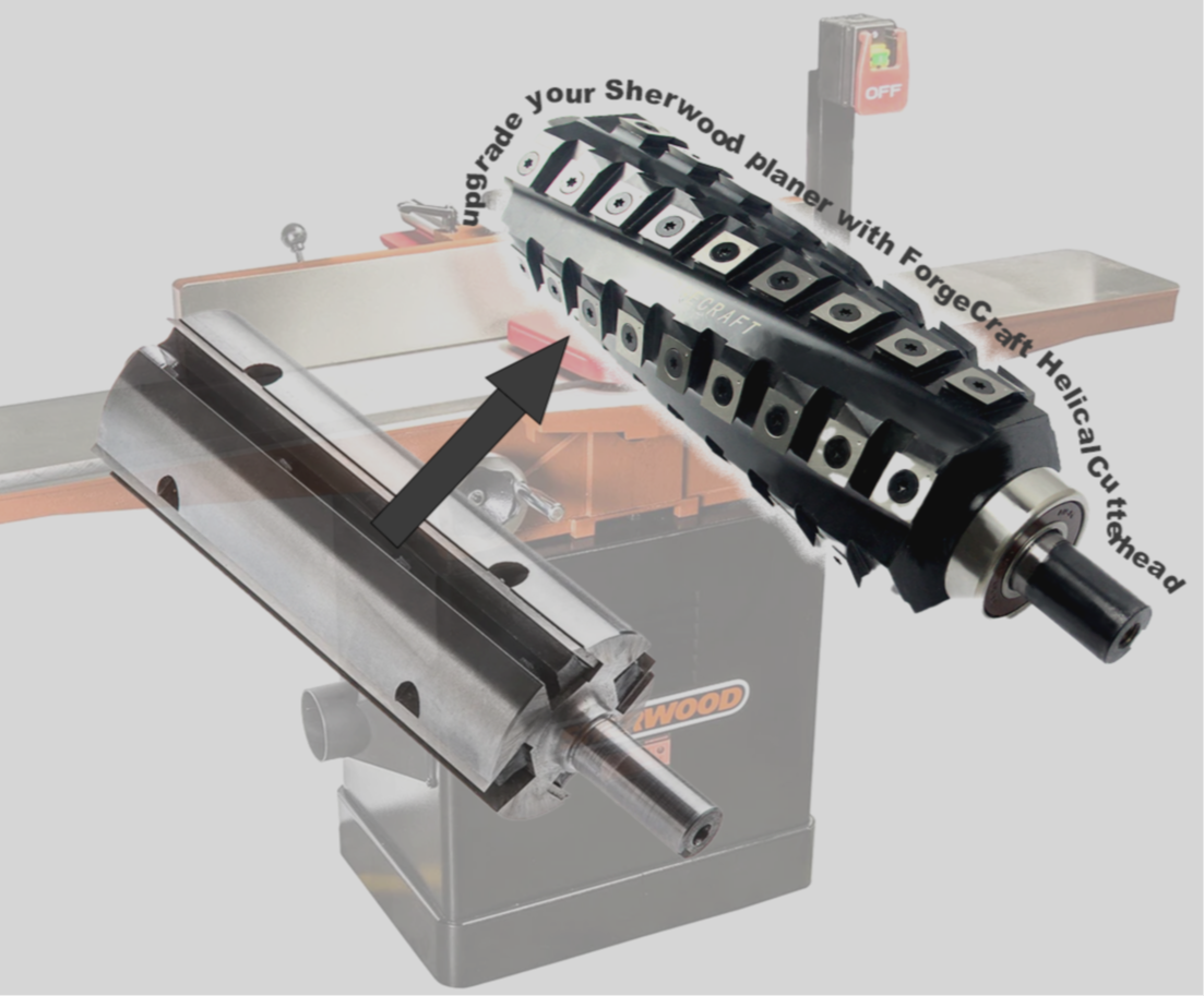 8-inch Helical Spiral Cutter Head: Sherwood SWJ-200-WB/ TBJ-8-A/ TBJ-8-N - forgecraft
