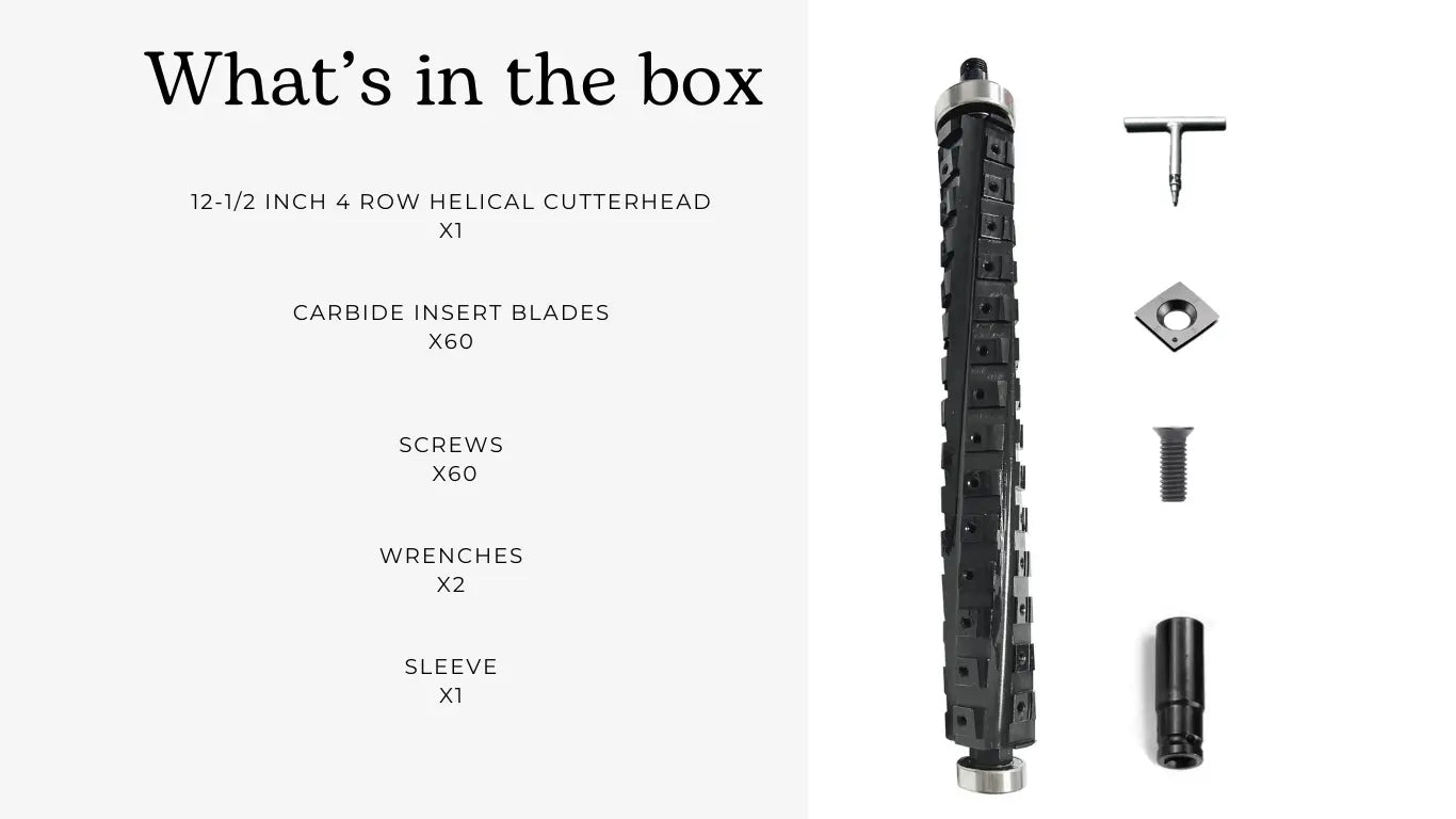 4-Row Helical Spiral Cutterhead: DeWalt DW735 / DW735X / DW735-XE Planer / Thicknesser ForgeCraft Supply Co Helical Spiral Cutter Head